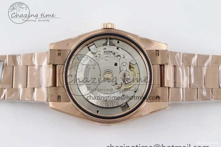 0419 Day Date 40mm RG 904L Steel TWF 1:1 Best Edition Black Crystal Dial on RG Bracelet A MoistureWicking 2349